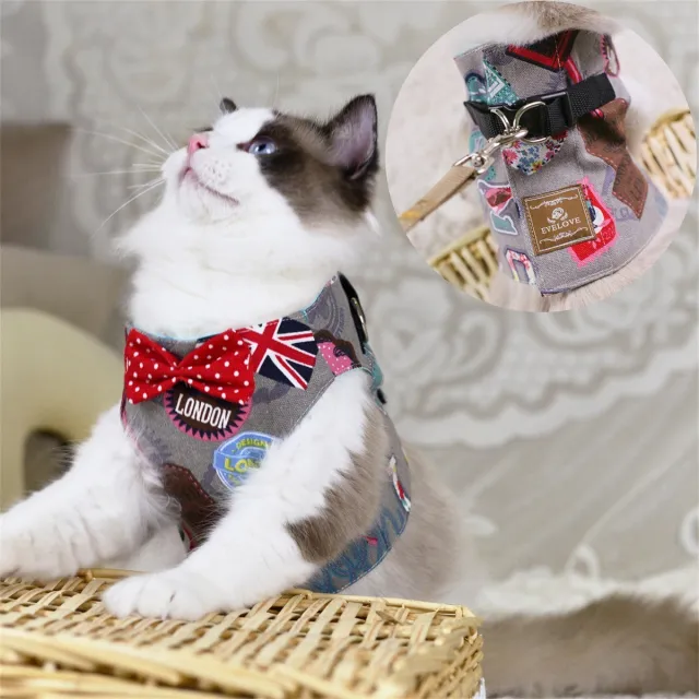 Rope Cat Traction Cat Chest Strap Set Bow - Shop at LoveMi