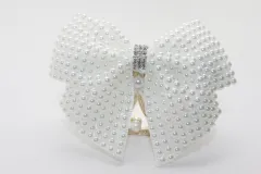 Bow Tiara Pearl Hair Clip - View 1