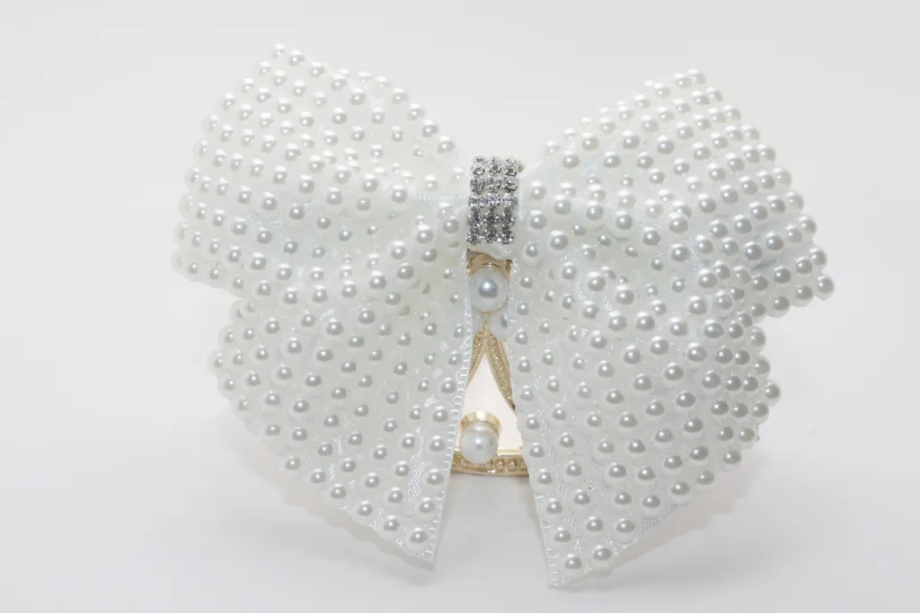 Bow Tiara Pearl Hair Clip
