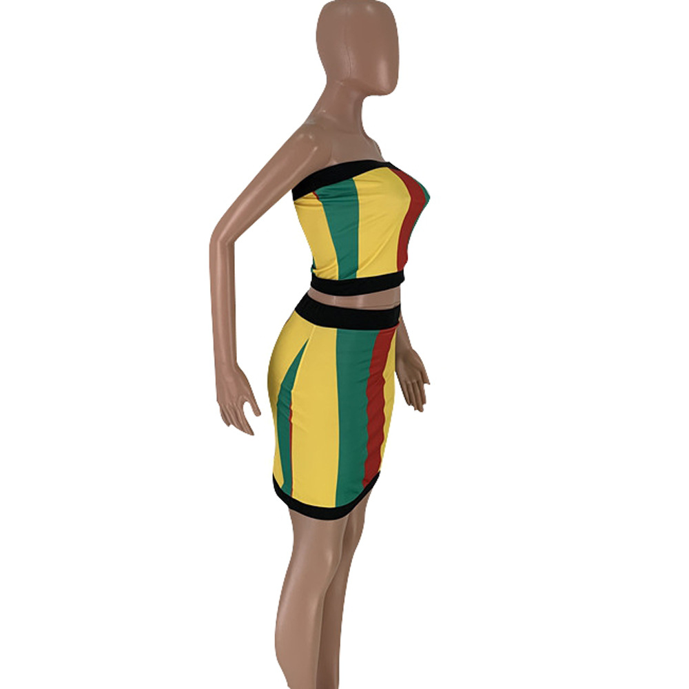 Women's striped print skirt