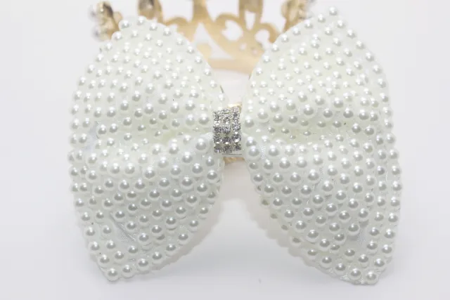 Bow Tiara Pearl Hair Clip - Shop at LoveMi