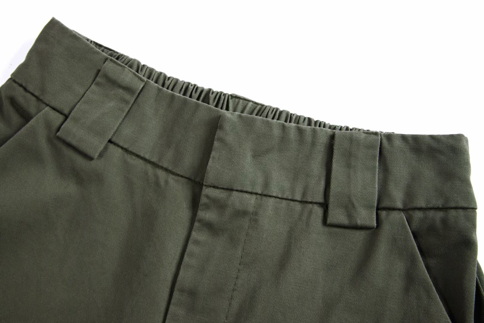 High-waisted beamed slacks