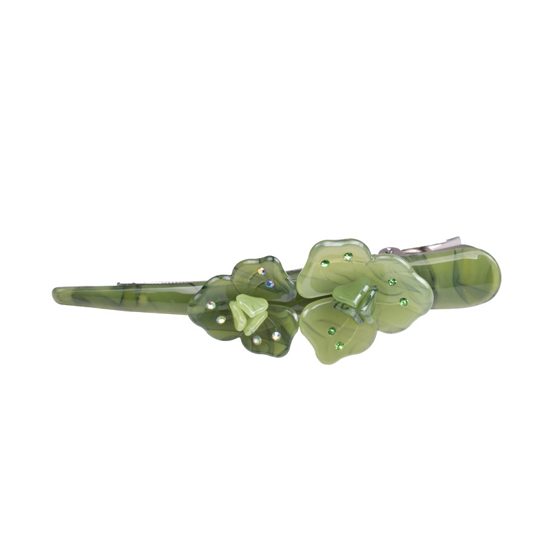 Extended flower croissant hairpin Green - Shop at LoveMi