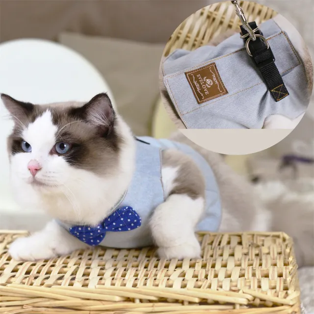 Rope Cat Traction Cat Chest Strap Set Bow - Shop at LoveMi