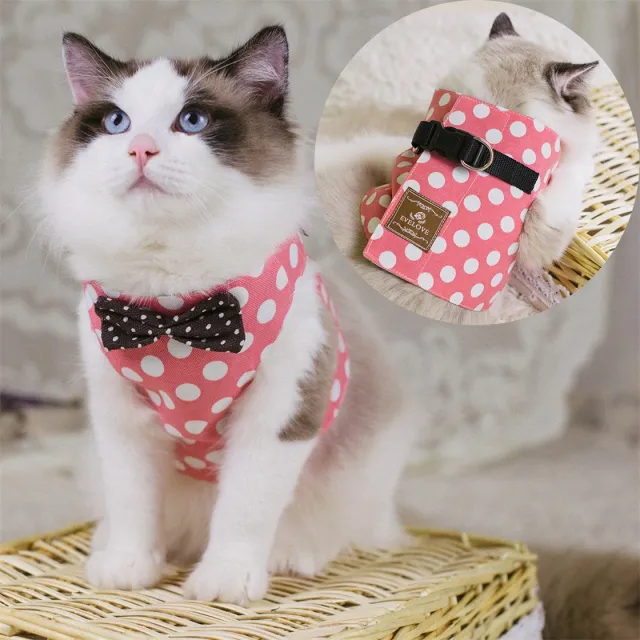 Rope Cat Traction Cat Chest Strap Set Bow H - Shop at LoveMi