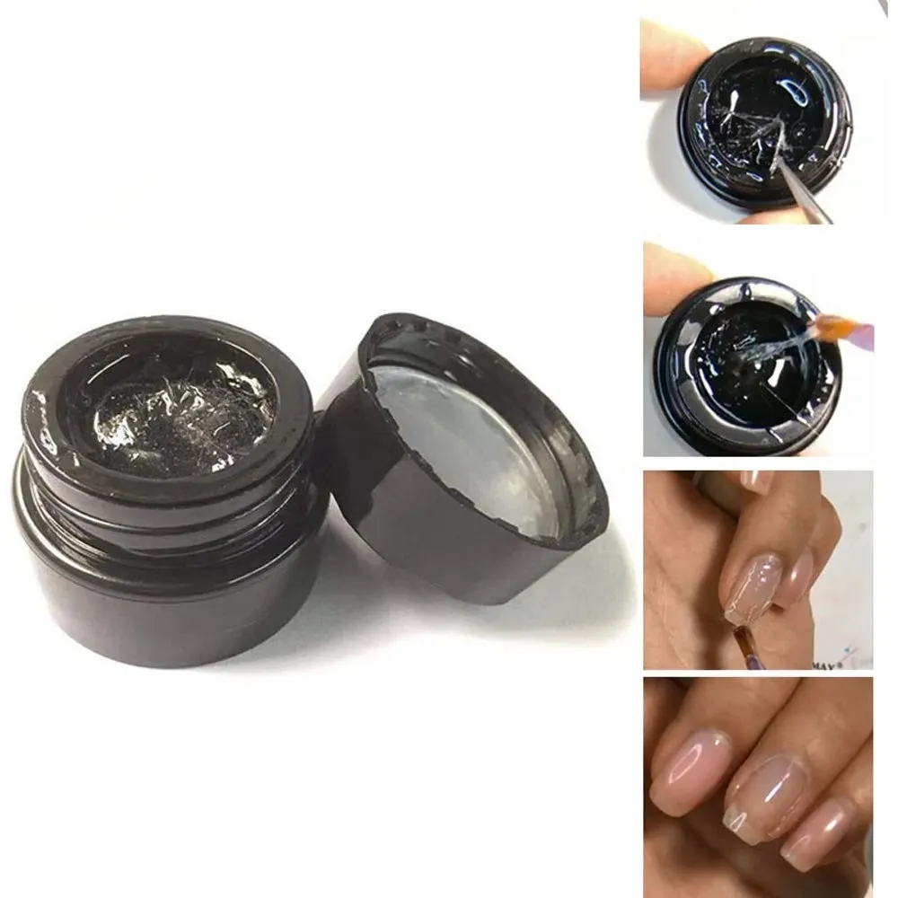 Fiber extension rubber reinforcement repair nail polish - Black