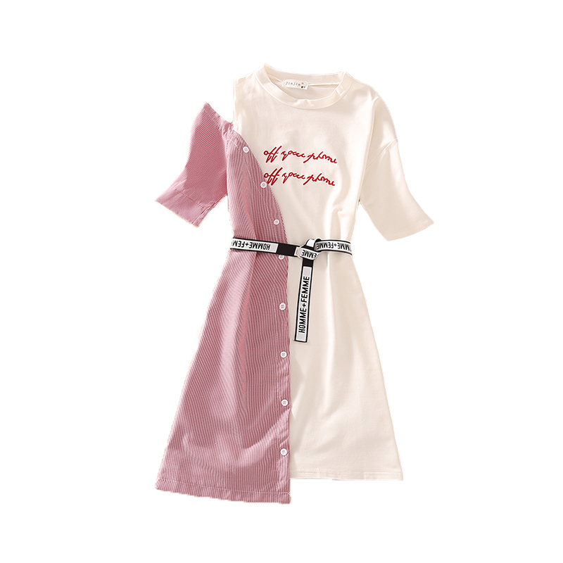 Striped Asymmetric Dress