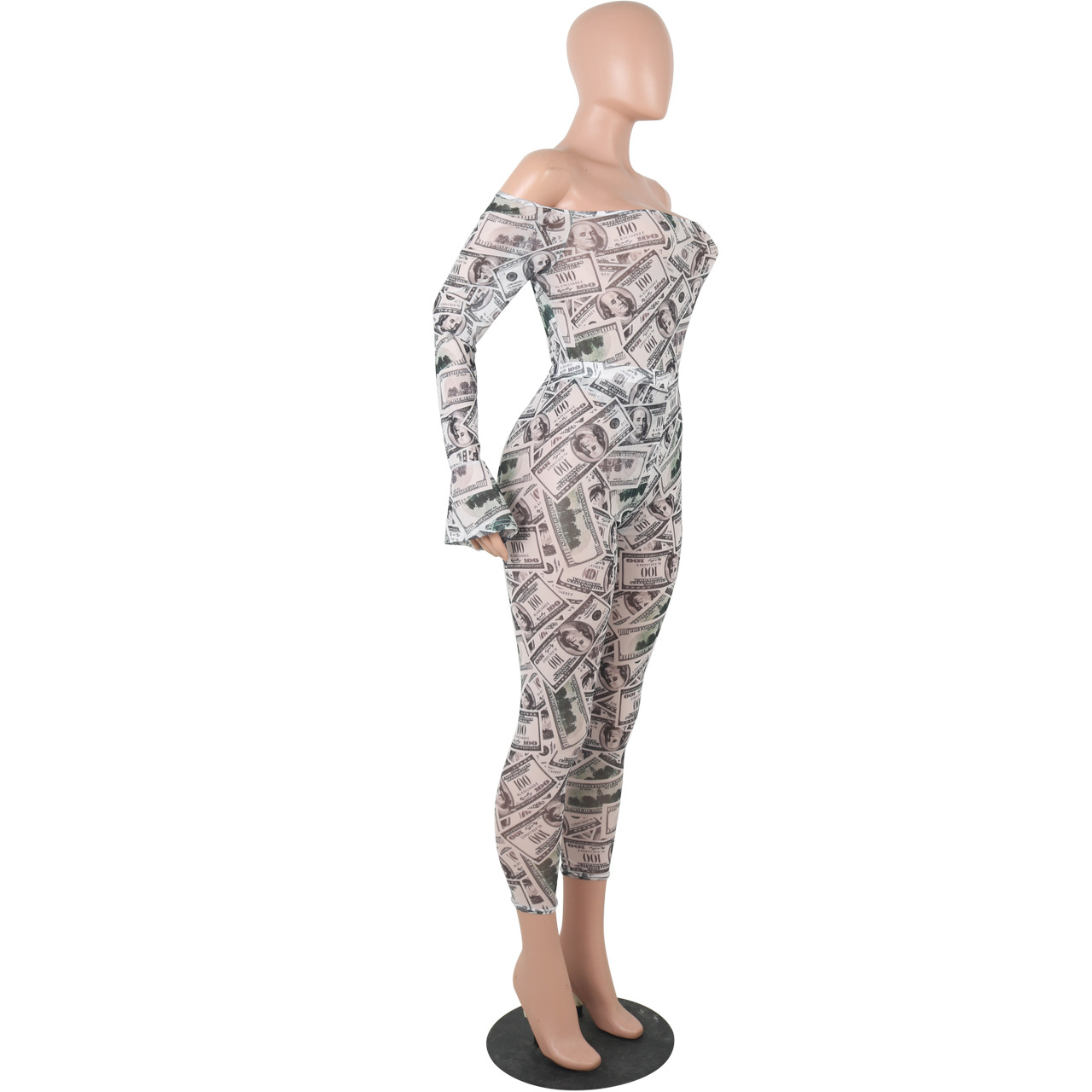 Net yarn printed two-shoulder set