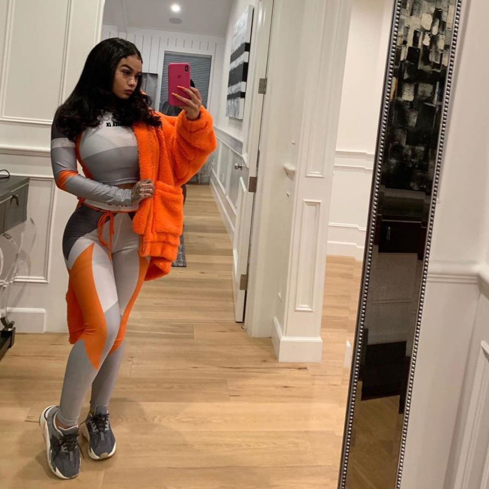 Slim-fit printed slimming sports suit