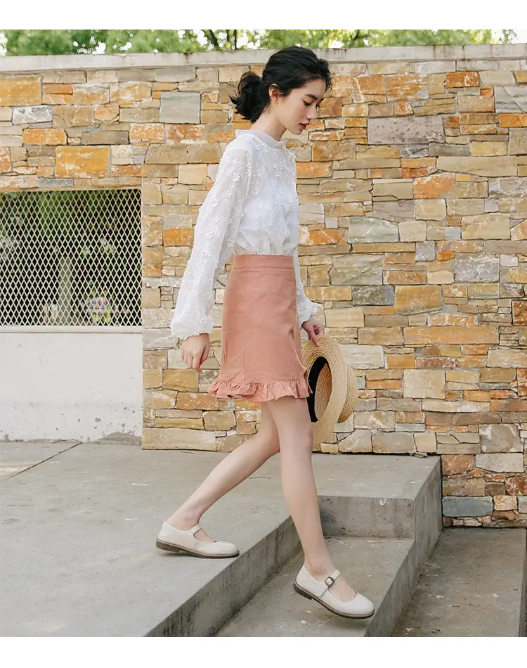 Lace embroidery shirt