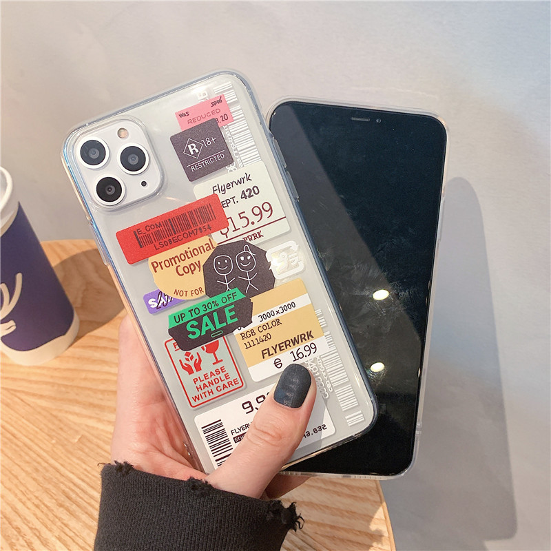 Transparent barcode mobile phone case