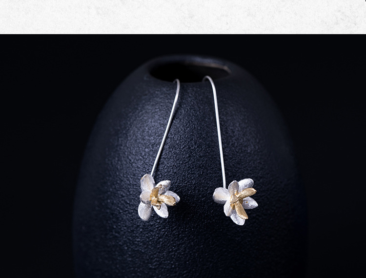 Chinese style s925 flower earrings