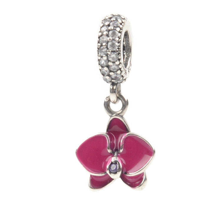Orchid Pendant Large Hole Bracelet