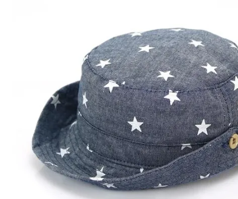 Spring new little star children's basin hat baby sun hat Navy Blue - Shop at LoveMi