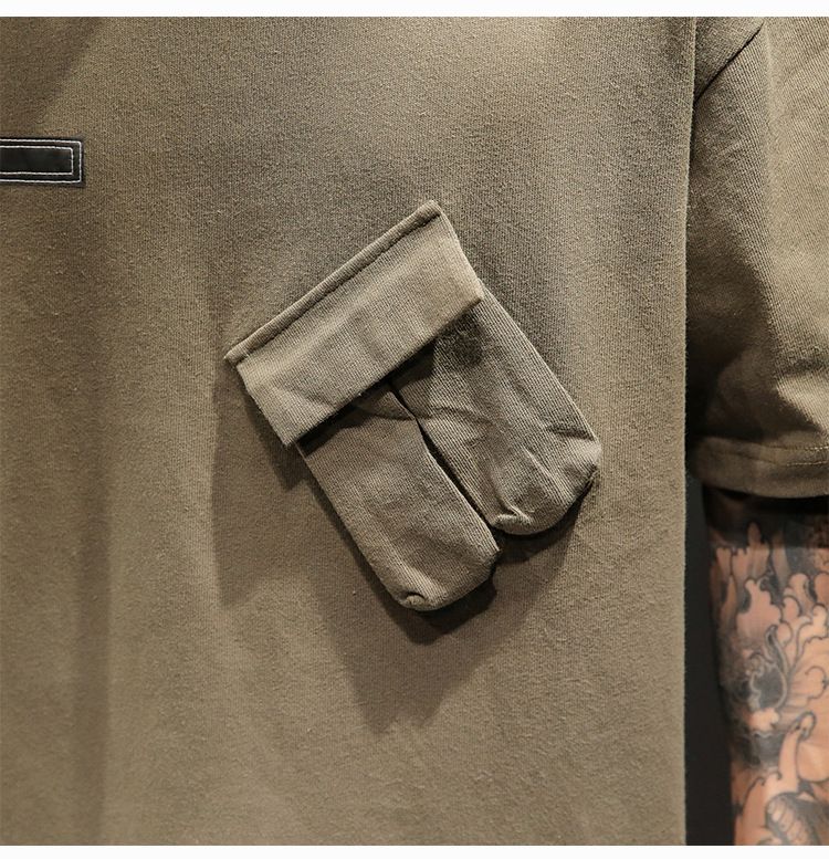 Solid color short sleeve T-shirt