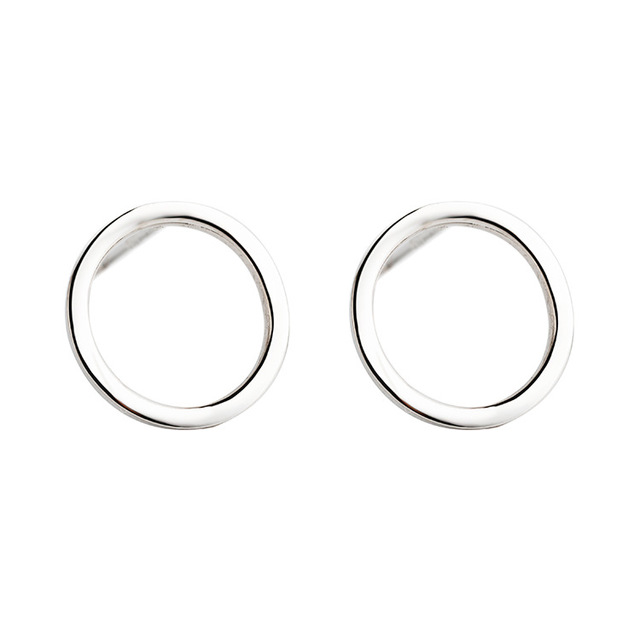 Plain Tremella Pin Round Earrings