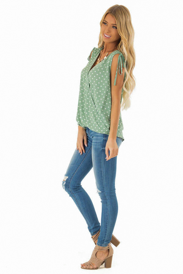 Polka-dot Print Sleeveless Tank Cross Sexy Top