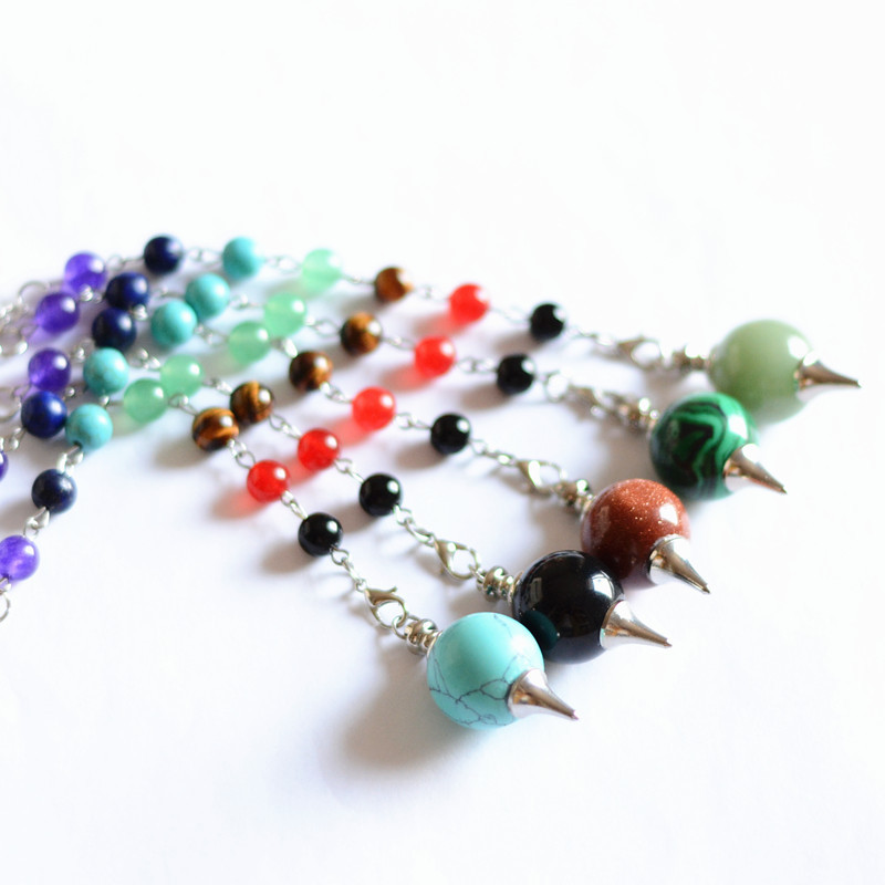 Stone OrnamentsCcone Spirit pendulum stone agate aura pendant divination