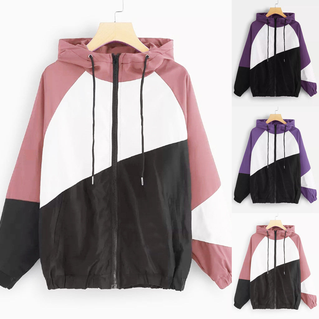 Tri-color stitching jacket