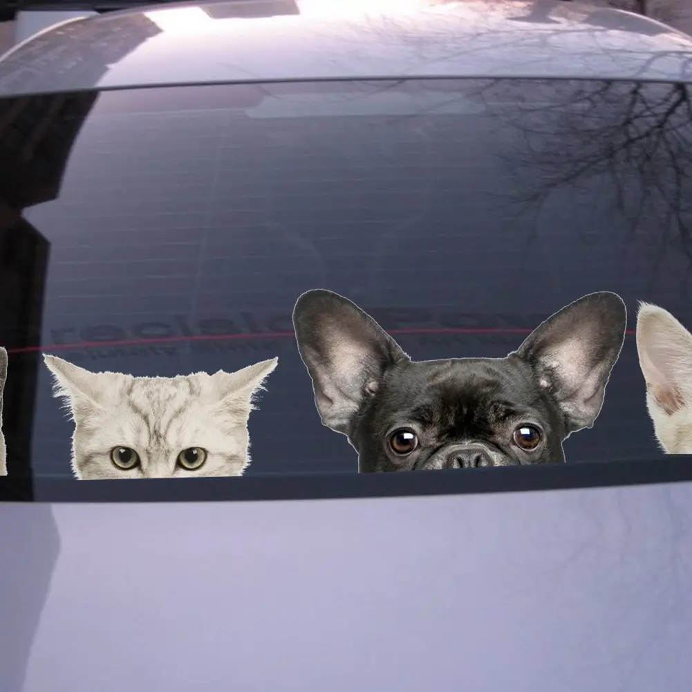 Funny 3D Cat Dog Half Face Peeking