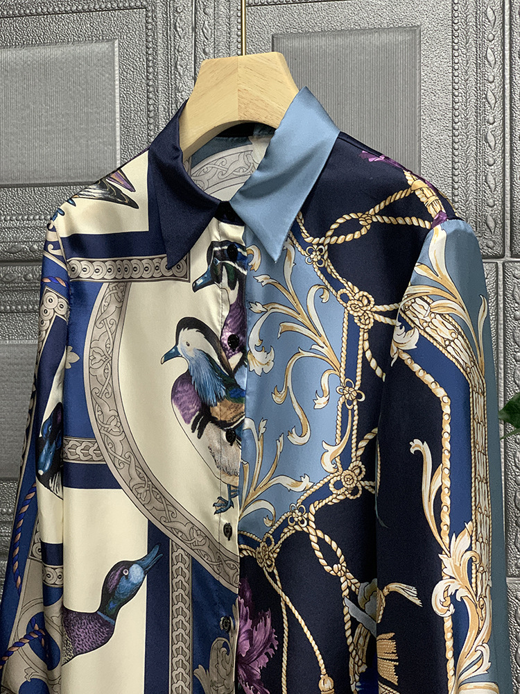 From the show to the street, it's a mess! Printed silk shirt