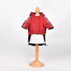 Dog Clothing Plus Velvet Thick Jacket - Red - View 1