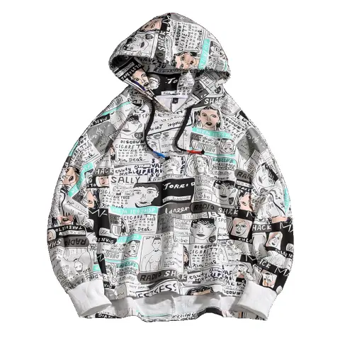 Oversized Spring Printed Hoodie for Men