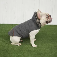 Plus velvet padded teddy cotton coat - Dark Grey - View 1