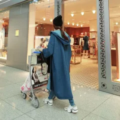 Baggy Hooded Trench Coat - Photo Color-L - View 1