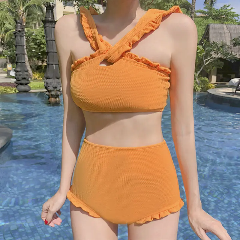 Women's high waist split swimsuit