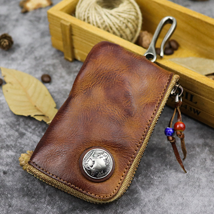 Hand-worn Vegetable-tanned Leather Key Case — foto 4
