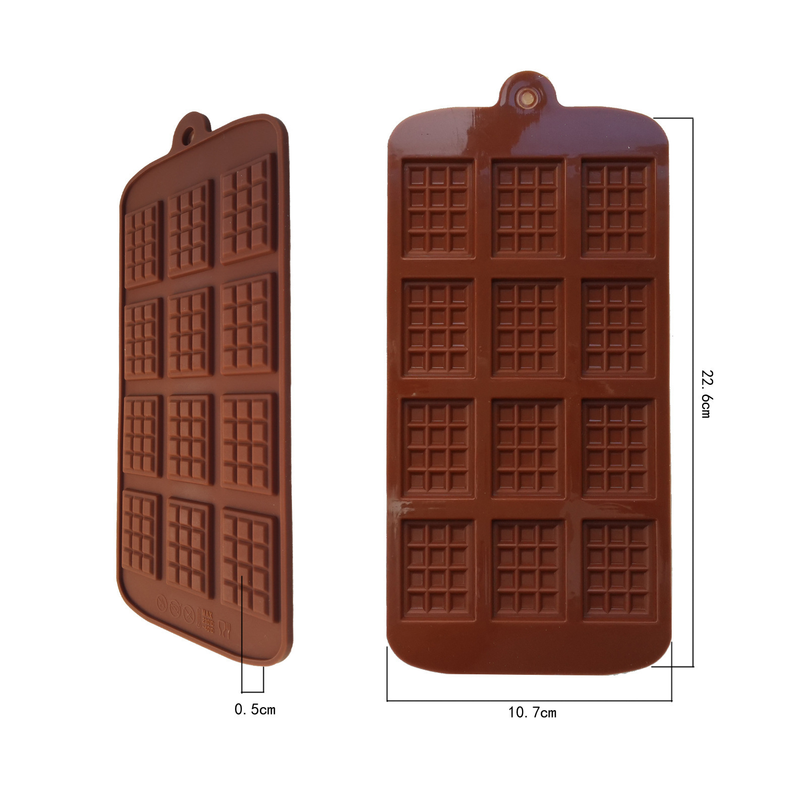 12pcs chocolate plate mold non-stick silicone chocolate mold