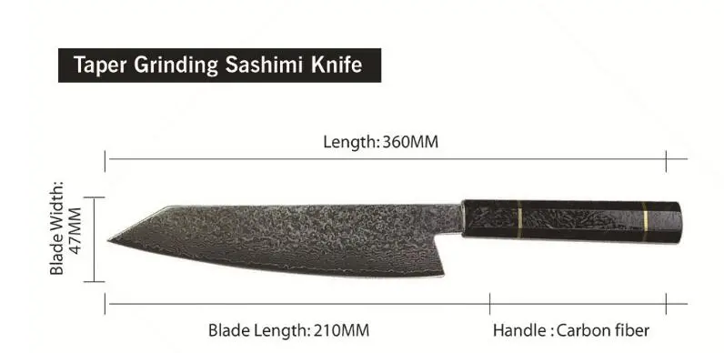 Pattern Kitchen Knife - Carbon Fiber Handle
