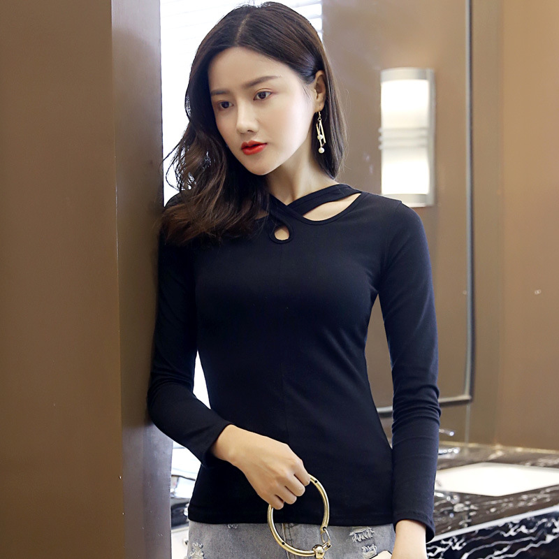 Women's Hollow Slim Long Sleeve T-Shirt