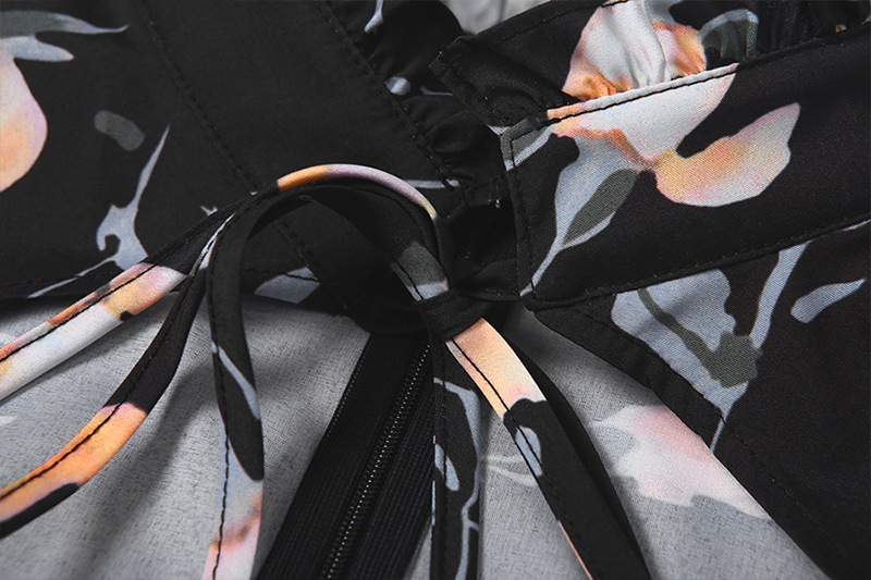 Cutout Turtleneck Lace Up Fungus Dress