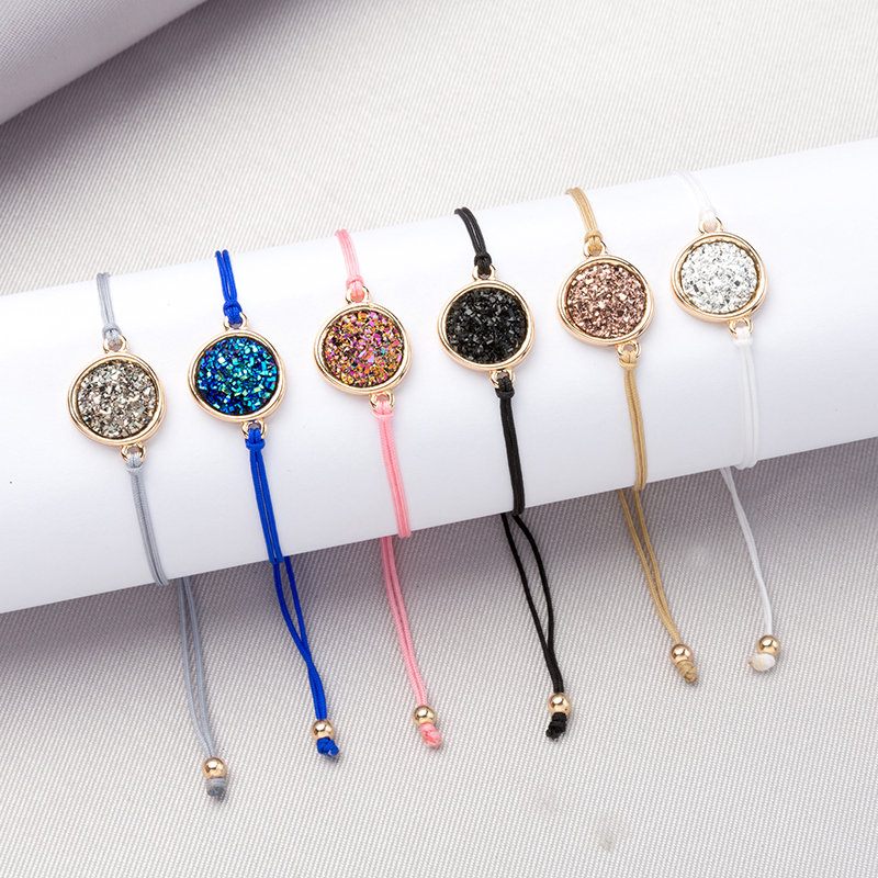 Women's colorful round crystal cluster bracelet