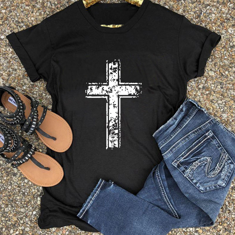 Cross Cotton Short Sleeve Women's T-Shirt