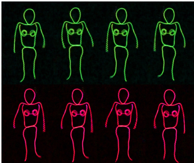 Beautiful girl stickman fluorescent dance performance props