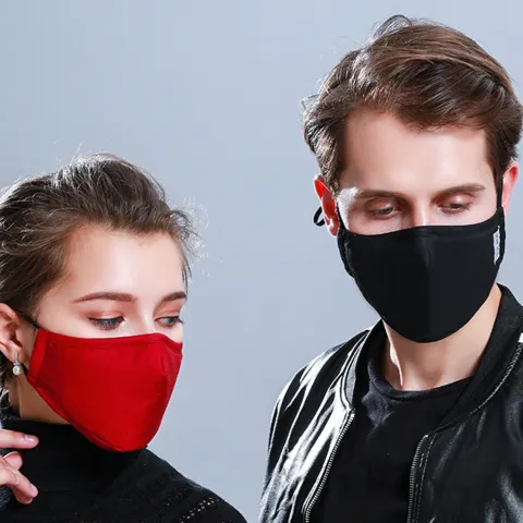 Cotton PM2.5 Black Mouth Mask Anti Dust Activated Carbon
