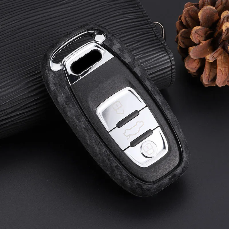 Car New Carbon Fiber Silicone Key Case