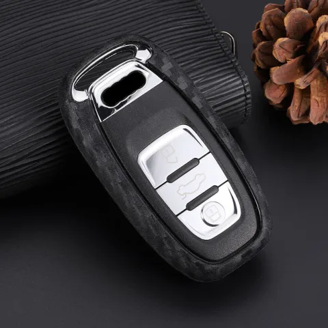 Car New Carbon Fiber Silicone Key Case