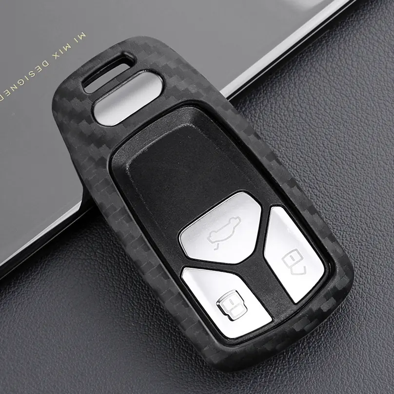 Carbon Fiber Silicone Key Case for Car