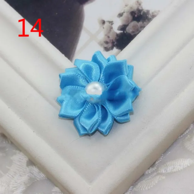 Ribbon Handmade Pearl Flowers Sky Blue - Shop at LoveMi