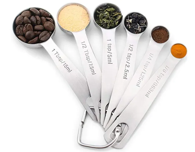 Stainless Steel Kitchen Seasoning Measuring Spoons 6Pcs A Set - Shop at LoveMi