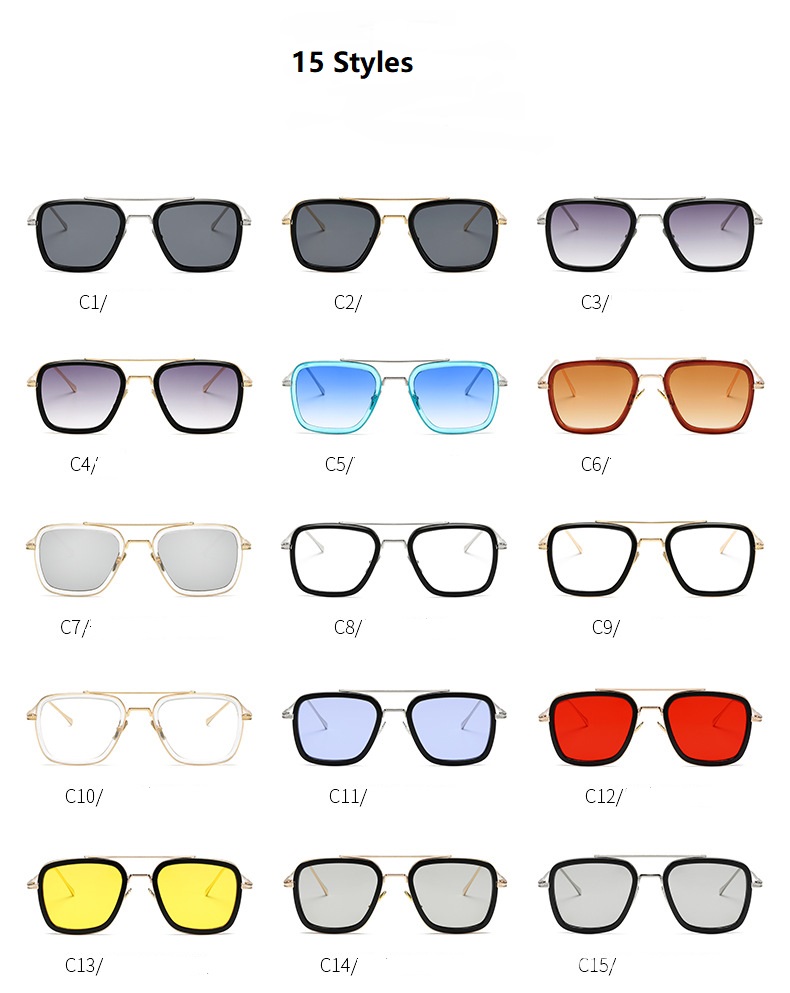 Title 8, New Fashion Sunglasses Men Metal Square Iron Ma...