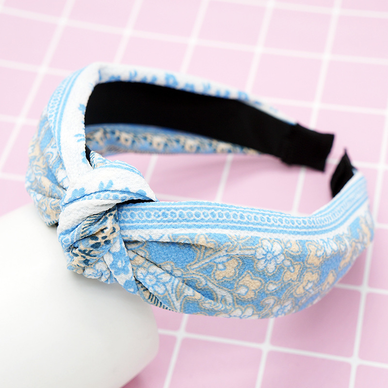Literary stripe makeup headband Light Blue Flower - Shop at LoveMi