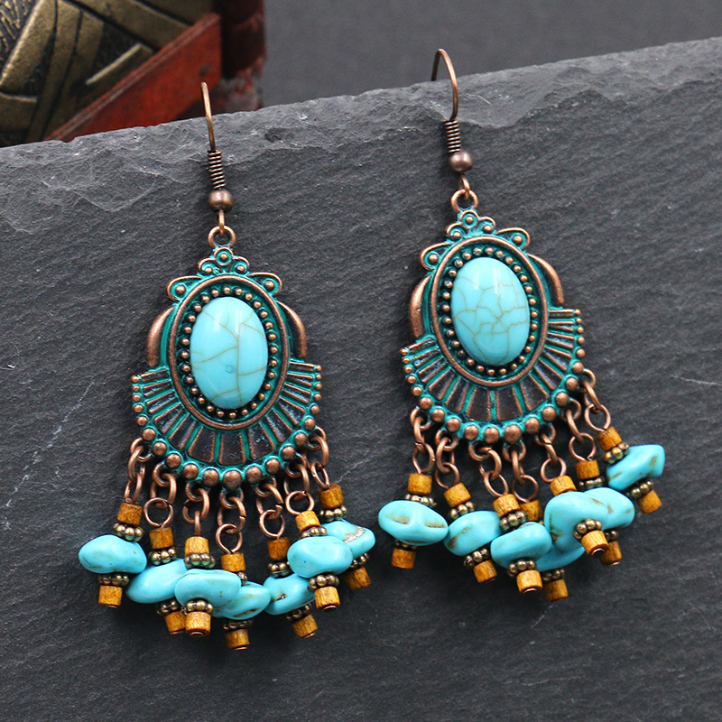 Bohemian Metal Fringed Tassel Earrings