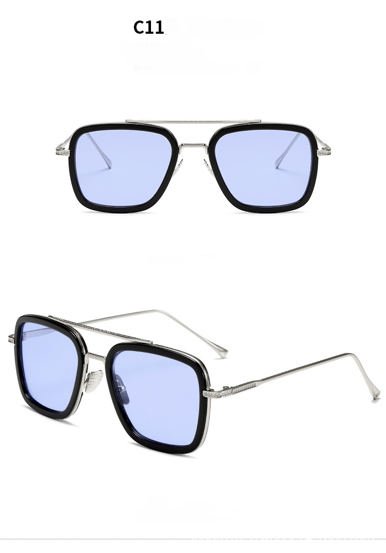 Title 19, New Fashion Sunglasses Men Metal Square Iron Ma...