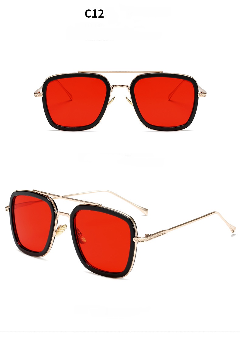 Title 21, New Fashion Sunglasses Men Metal Square Iron Ma...