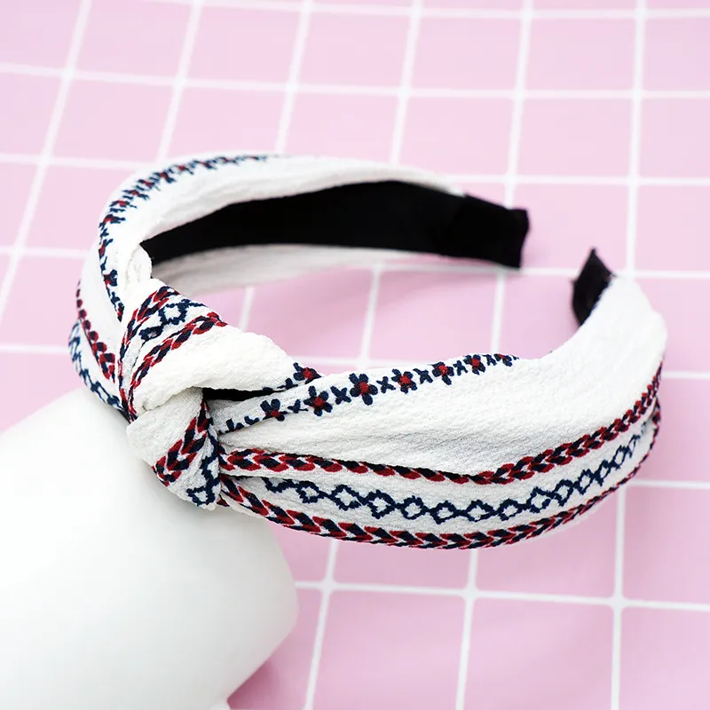 Literary stripe makeup headband - White Red Stripes